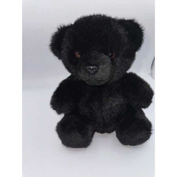Logo Bear Plush Black North American stuffed animal Soft n Cuddly 1987 Vintage - Picture 2 of 10